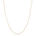 A delicate yellow gold chain necklace displayed in a U-shape against a clean white background.