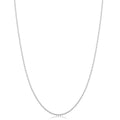 A delicate silver beaded necklace with small, uniform metallic beads, shown against a plain white background with a subtle reflection at the bottom.
